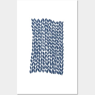 Hand Knit Zoom Navy Posters and Art